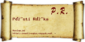 Pásti Réka névjegykártya